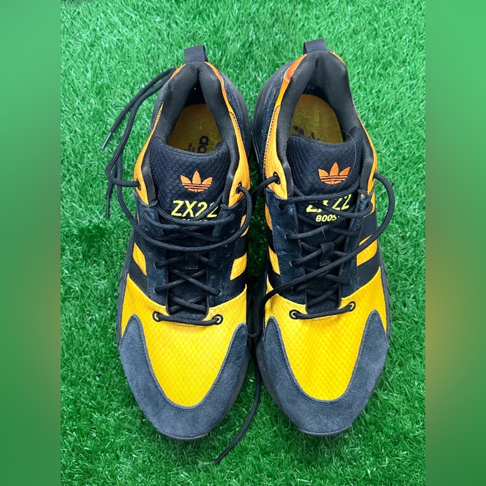 Adidas Men's Size 11.5 ZX Boost 22 Lifestyle Black Orange Sneaker Trainer